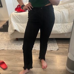 Simkhai frayed hem black jeans size 27